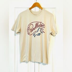 Pendleton Beige Heritage Tee w/ Red & Blue Western Rope & Horse Graphics
